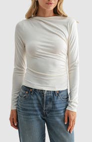Lush Ruched Boat Neck Top