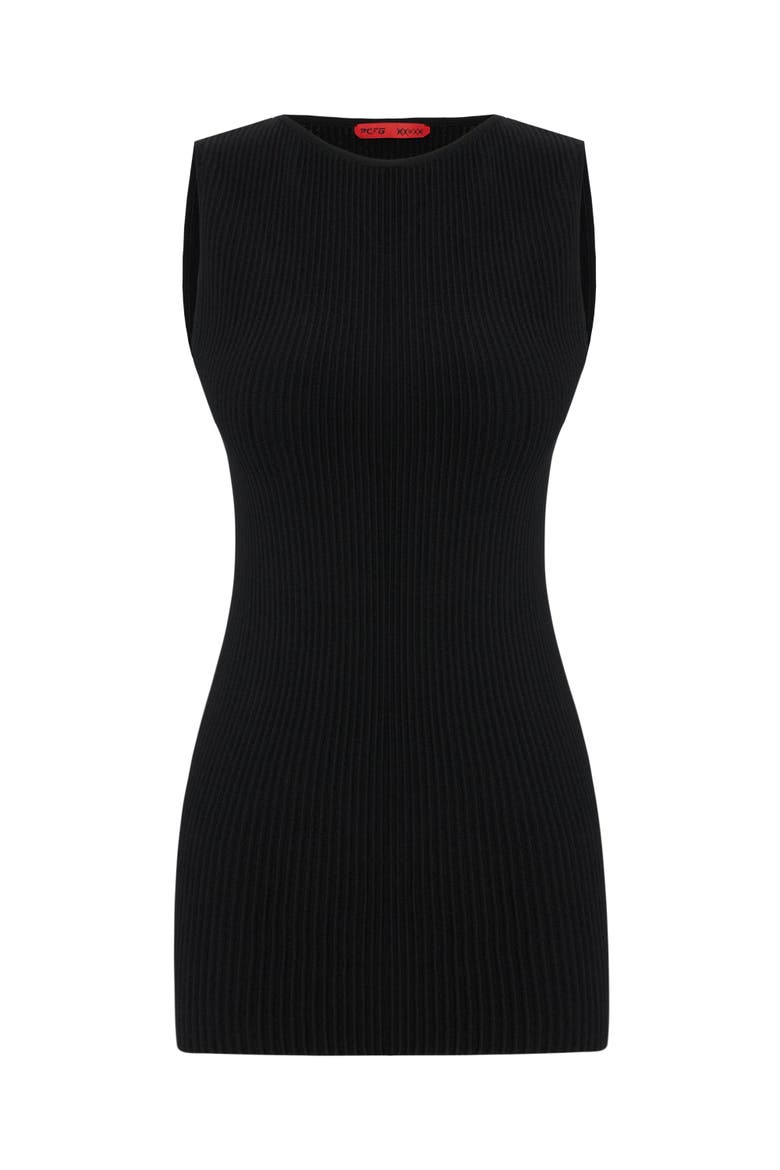 Knitted Tank Top, Main, color, BLACK