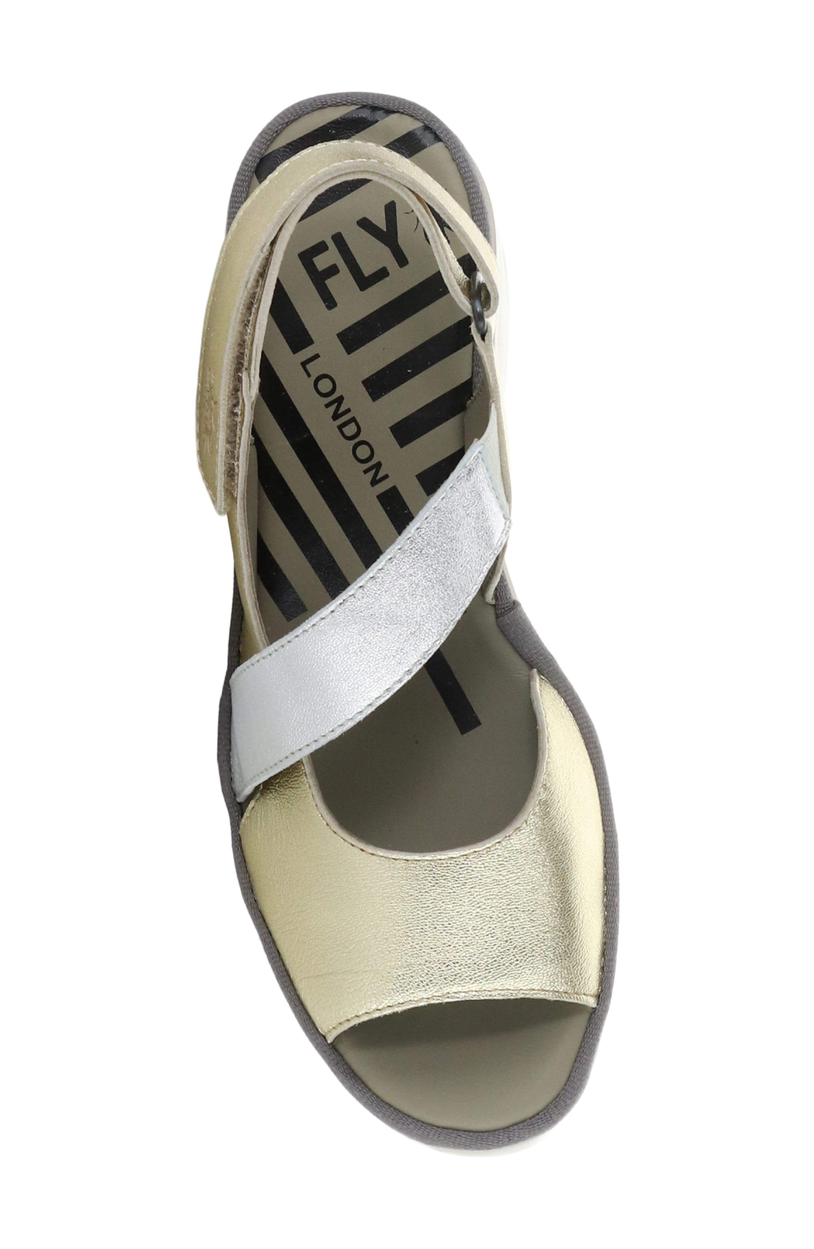 Basy Slingback Platform Wedge Sandal, Alternate, color, GOLD/ SILVER