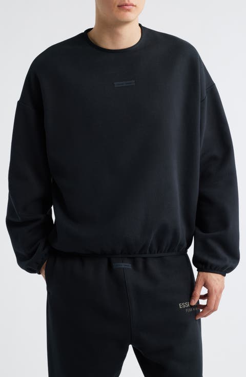 Fleece Crewneck - Black | ESSENTIALS | Fear of God