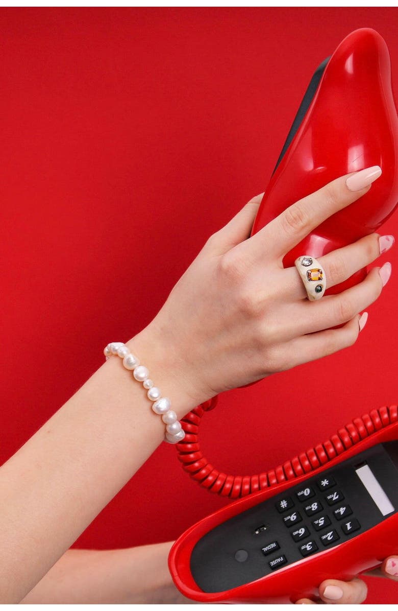 Velvet Luna Natural Pearl Bracelet, Alternate, color, White