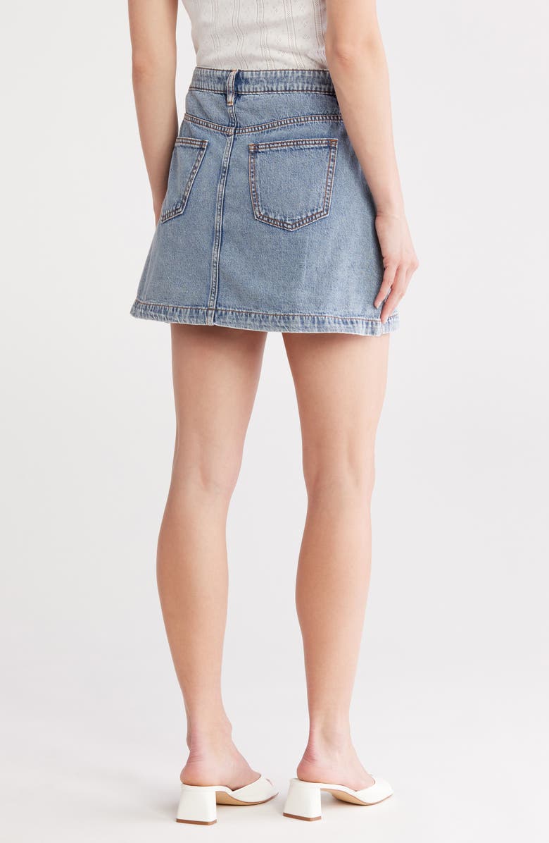 Vigoss Cargo Denim Miniskirt, Alternate, color, Medium Wash
