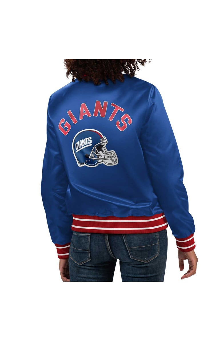 STARTER Women's Starter Royal New York Giants Full Count Satin Full-Snap Varsity Jacket, Alternate, color, Royal