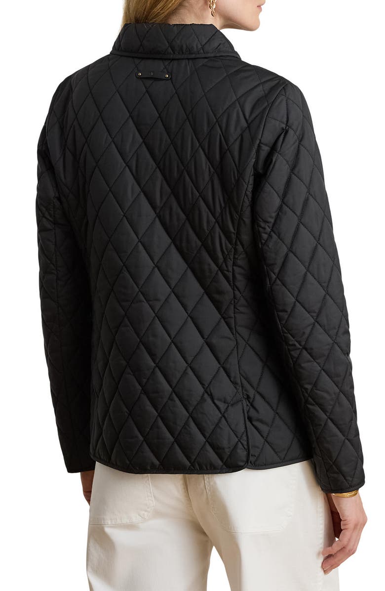 Lauren Ralph Lauren Crest Detail Quilted Jacket, Alternate, color, Black