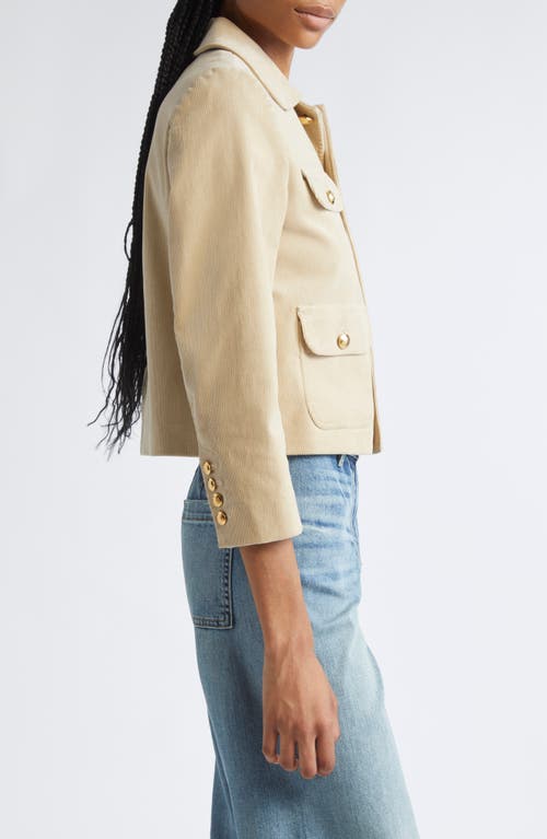Nili Lotan Chamonix Cropped Cotton-blend Corduroy Jacket In Neutral