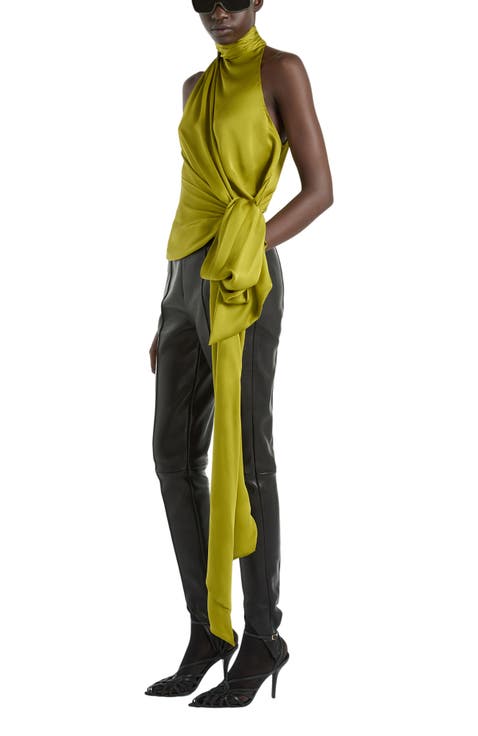 Open-Back Silk Chiffon Top