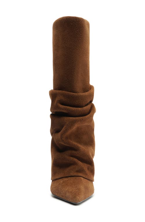 Schutz Mikki Up Cloak Pointed Toe Boot In Brown