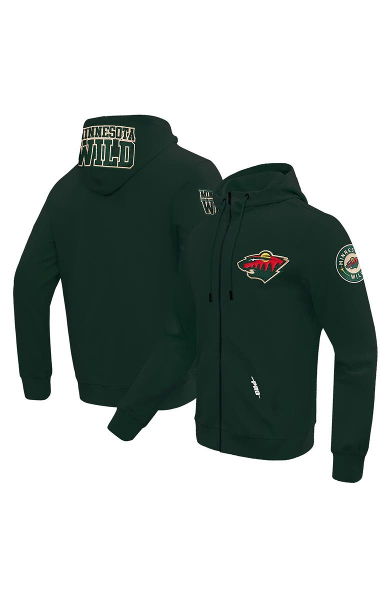 PRO STANDARD Men's Pro Standard Green Minnesota Wild Classic Chenille Full-Zip Hoodie Jacket, Main, color,