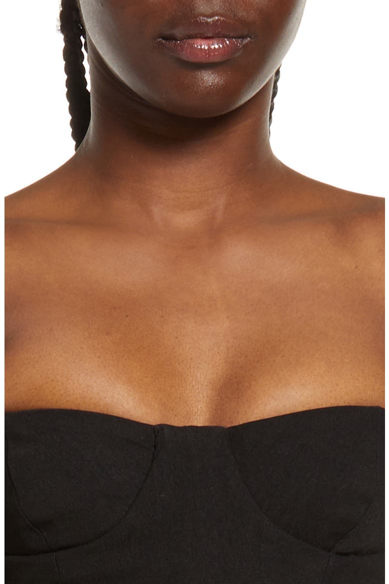 Lucia Strapless Corset Maxi Dress, Alternate, color, BLACK