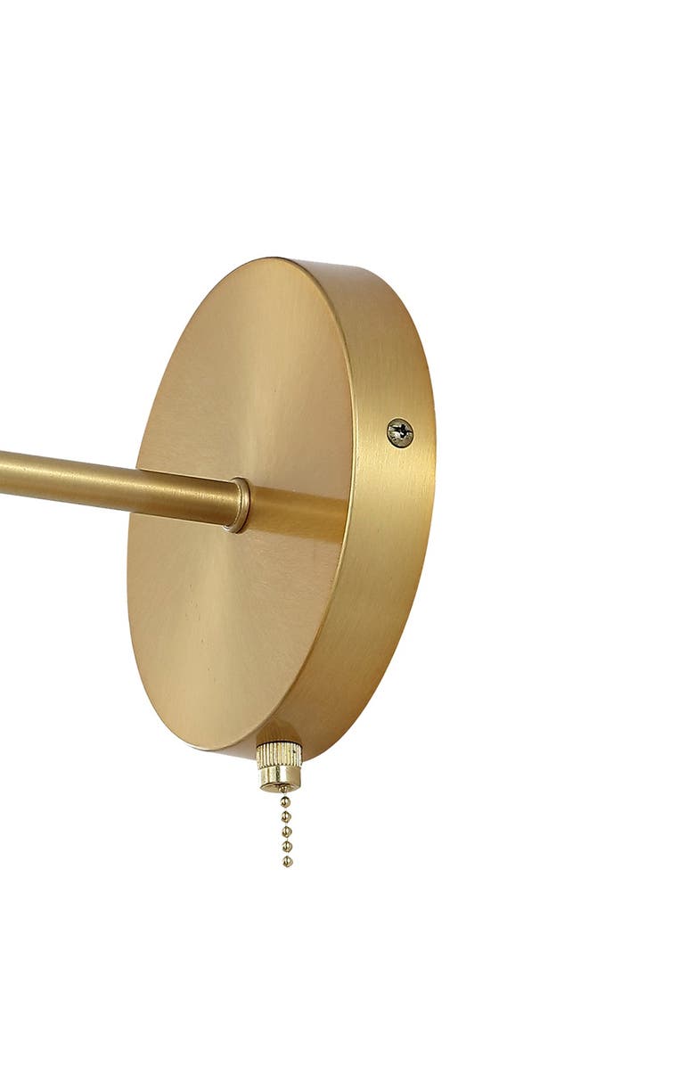 JONATHAN Y Hudson 1-Light Farmhouse Bohemian Iron LED Sconce, Alternate, color, Brass Gold