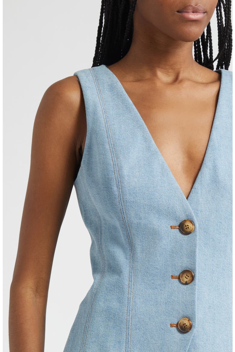 Avalina Denim Vest, Alternate, color, BLUE MIRAGE