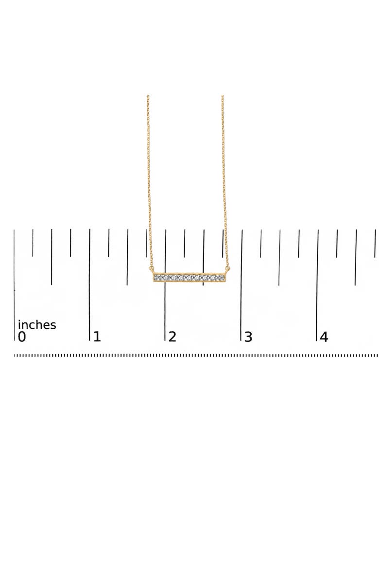 Yellow Gold Plated Diamond Accent Bar Pendant Necklace, Alternate, color, Silver