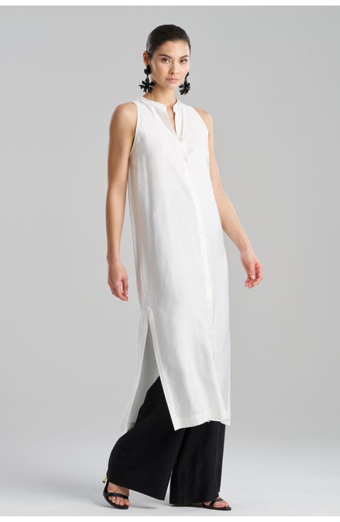 COTTON SILK TWILL Sleeveless Tunic