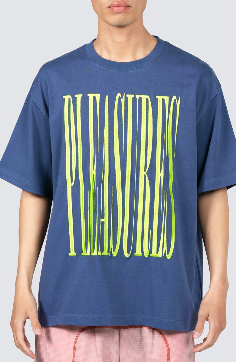 PLEASURES Heavyweight Stretch Logo Graphic T-Shirt, Main, color, 