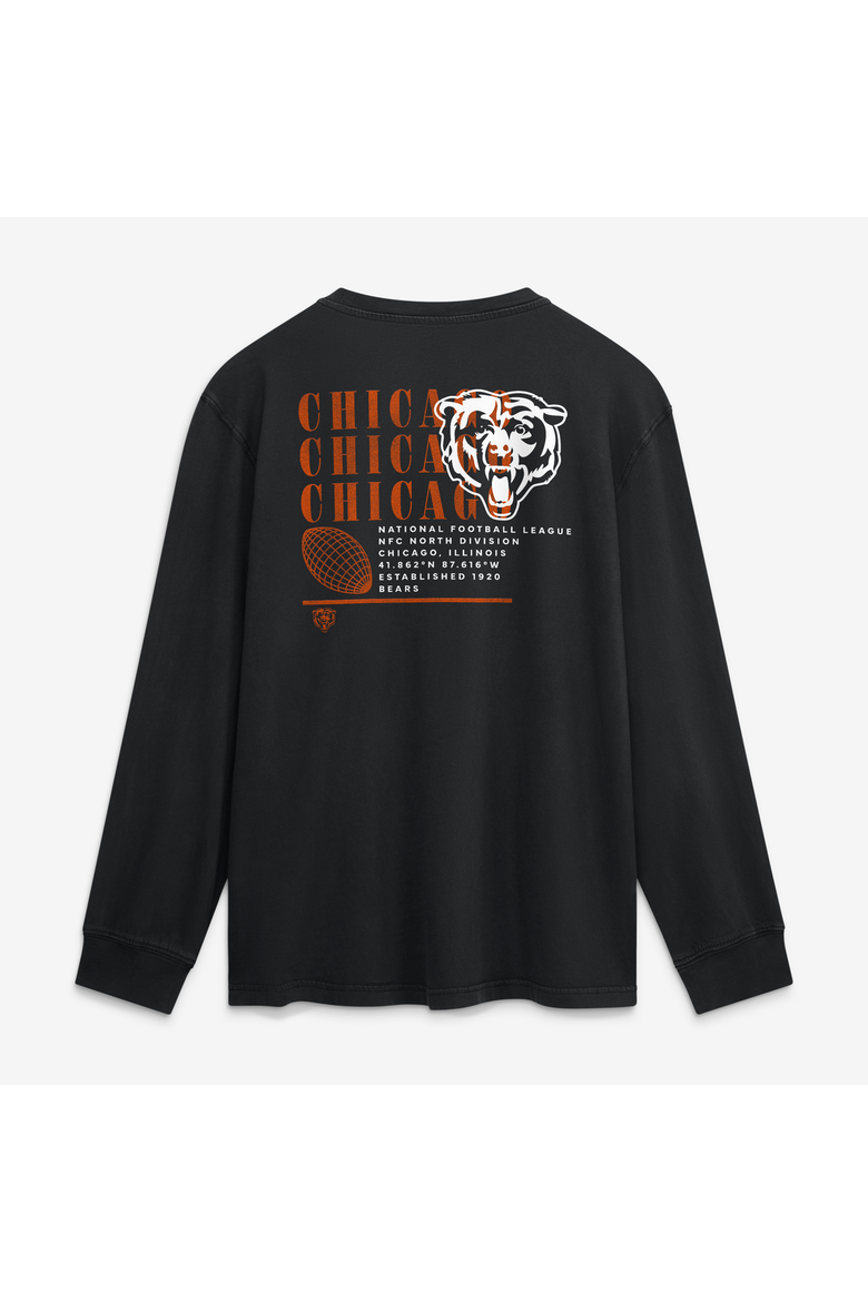 Men's Fanatics Black Chicago Bears Relaxed Fullback Drive Long Sleeve Fashion Top, Alternate, color, Black