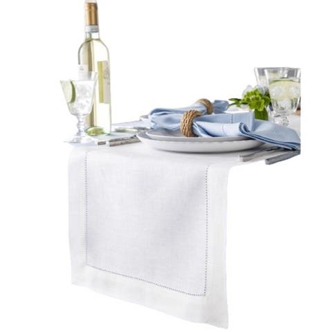 Linen Table Runner - Classic Hemstitch
