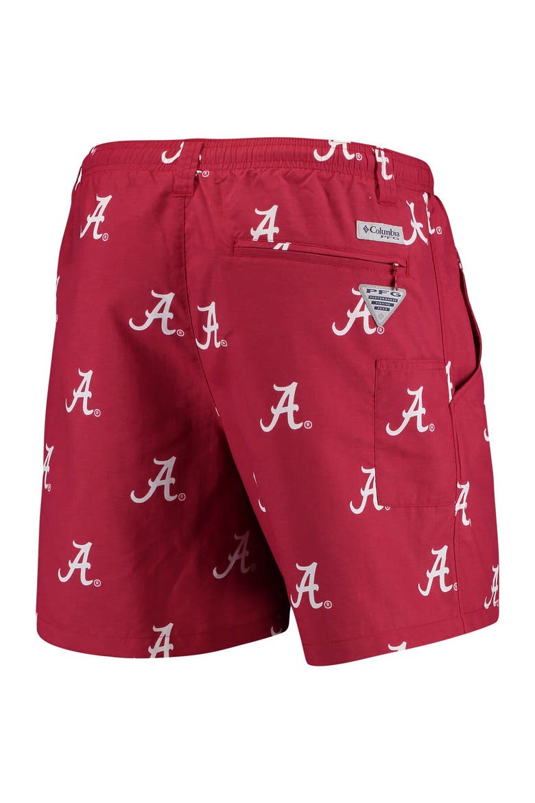 Men's Columbia Crimson Alabama Crimson Tide PFG Backcast II Omni-Shade Hybrid Shorts, Alternate, color, Crimson