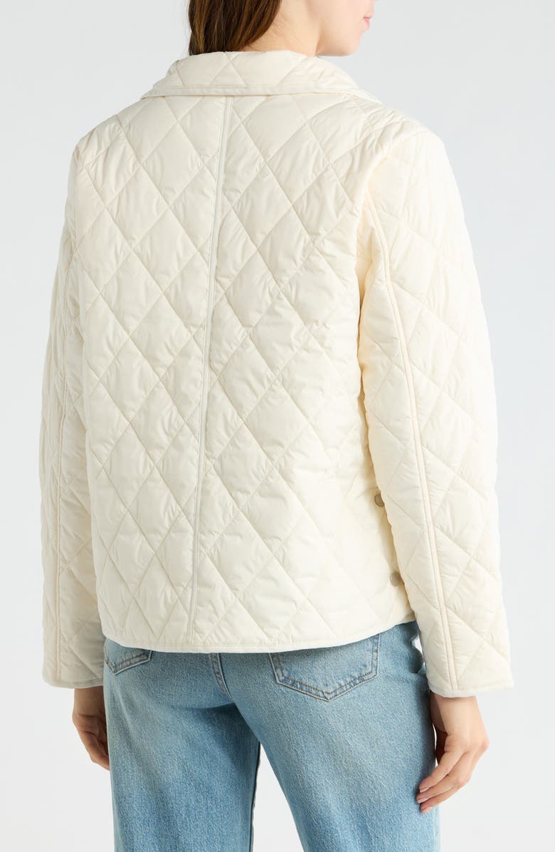 Bernardo Diamond Quilted Jacket with Removable Hood, Alternate, color, Vanila Ice