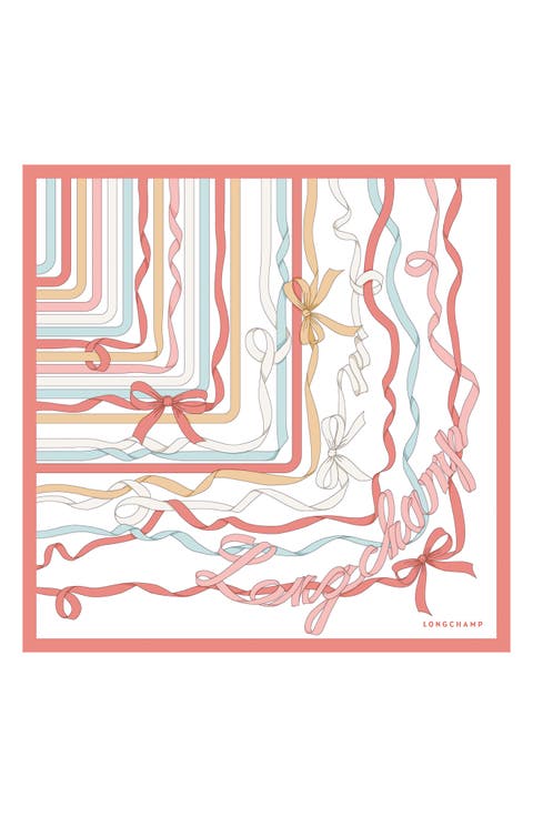 Ribbon Print Silk Bandana Scarf
