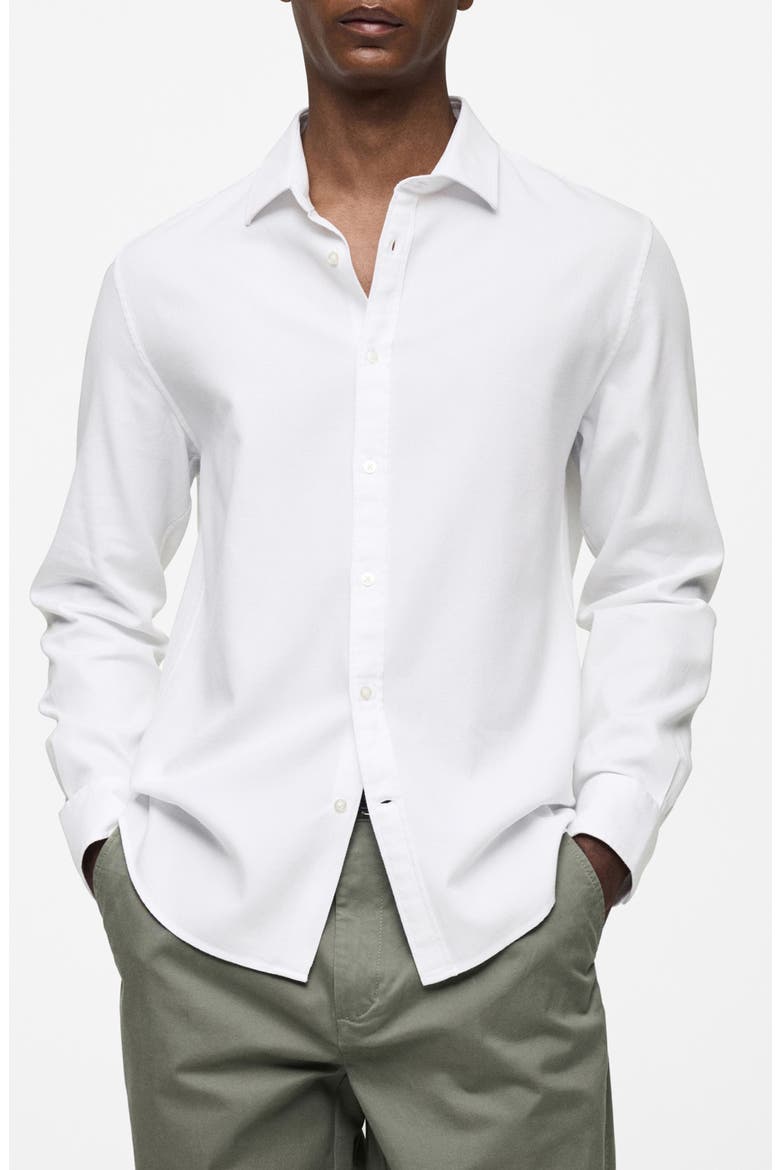 Slim Fit Cotton Button-Up Shirt, Main, color, WHITE
