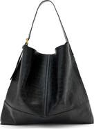 AllSaints Asha Croc Embossed Leather Shoulder Bag