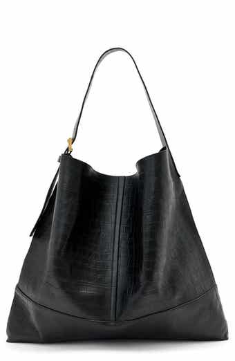 Asha Croc Embossed Leather Shoulder Bag