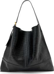AllSaints Asha Croc Embossed Leather Shoulder Bag