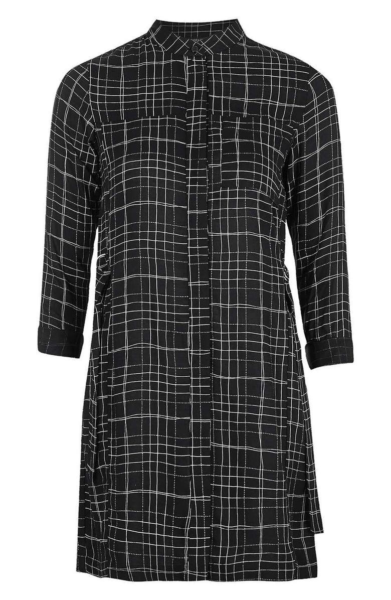 Topshop Grid Check Print Shirtdress, Alternate, color, 