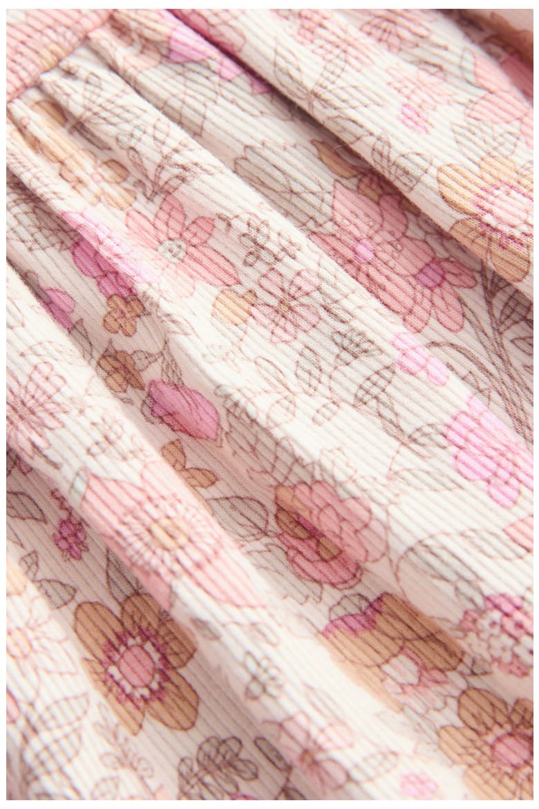Kids' Ditsy Floral Print Rib Dress, Alternate, color, PINK