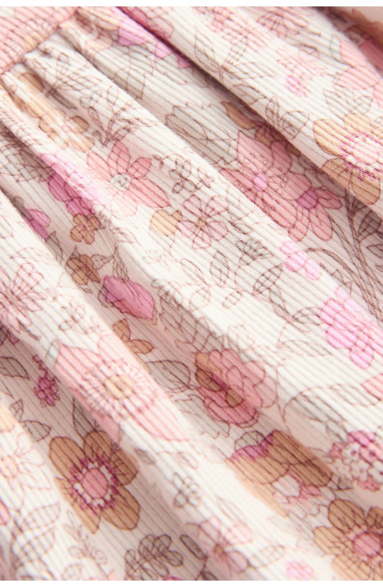 NEXT Kids' Ditsy Floral Print Rib Dress, Alternate, color, Pink