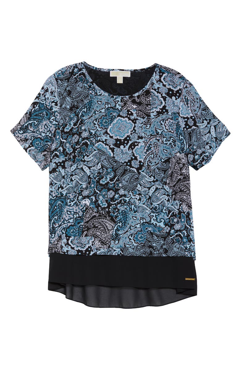 MICHAEL Michael Kors Arabesque Paisley Short Sleeve Top, Alternate, color, 