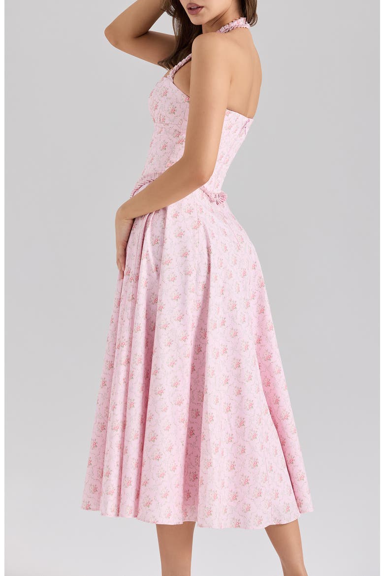 Georgie Halter Neck Midi Dress, Alternate, color, ROSE PINK