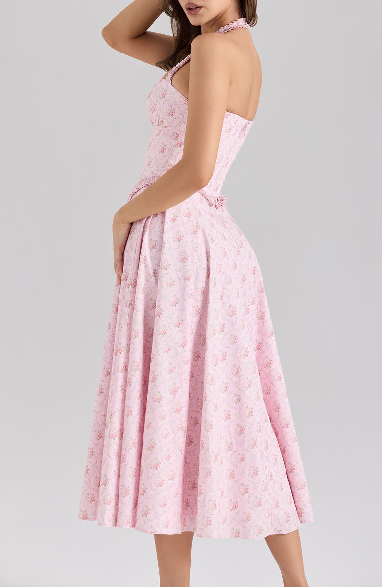 HOUSE OF CB Georgie Halter Neck Midi Dress, Alternate, color, Rose Pink