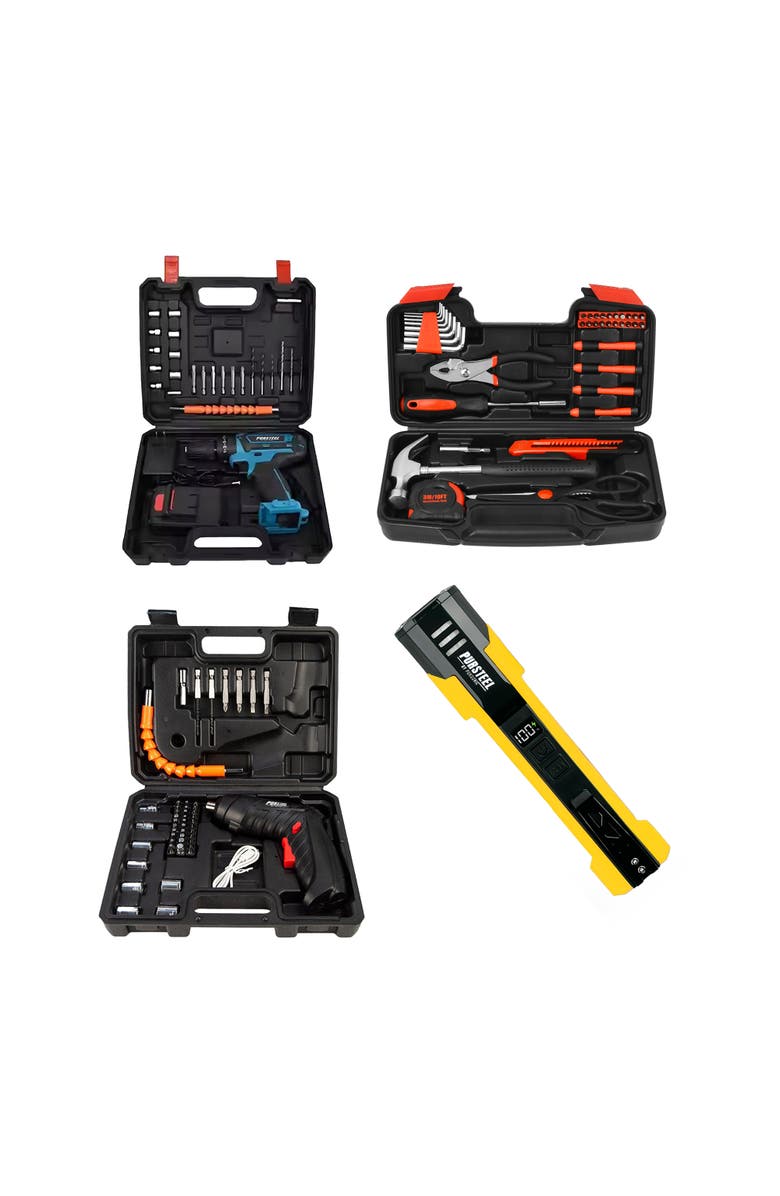 PURSONIC Essential Power & Precision Kit Pursonic Drill, Electric Screwdriver, Handy Solutions Tools & Ultra Bright Flashlight, Main, color, Black