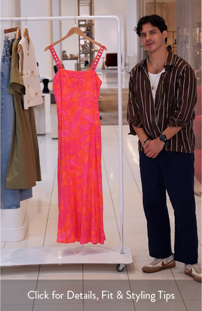 Floral Bead Strap Maxi Dress