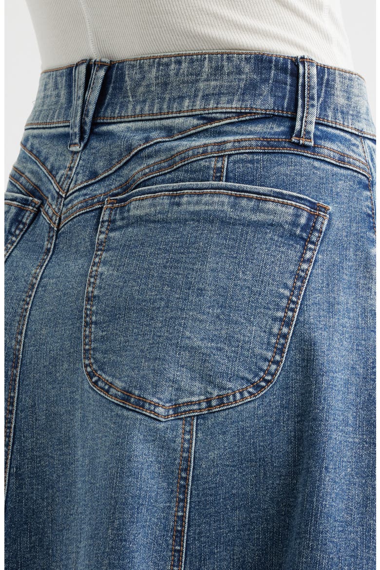 Denim A-Line Skirt, Alternate, color, MID BLUE ARTISANAL