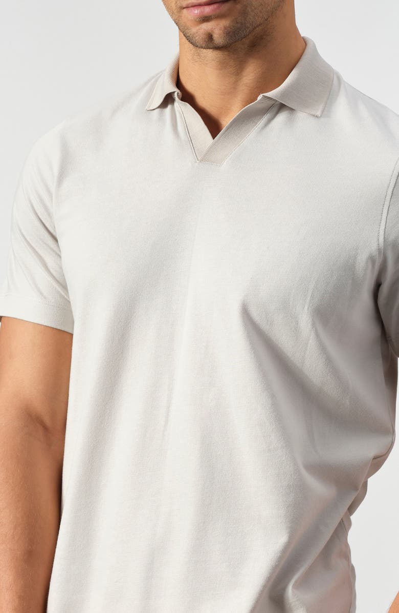 STUDIO GARNET LOS ANGELES Cotton Knit Polo, Alternate, color, Platinum