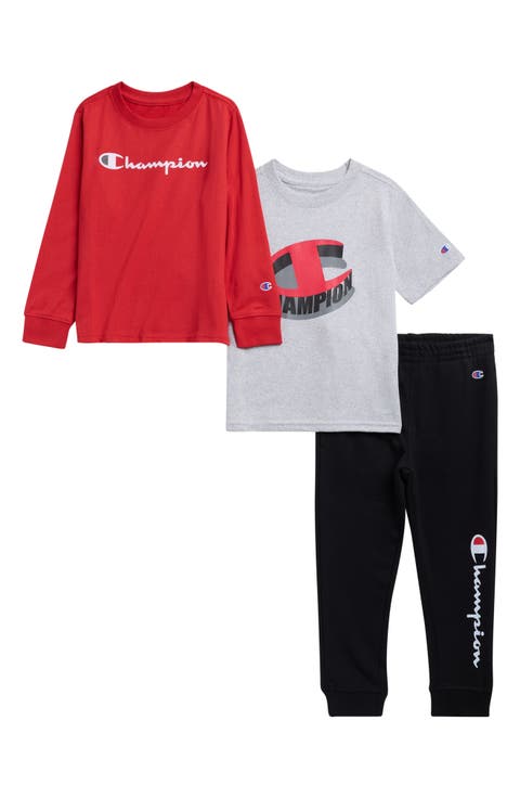 Kids' Long Sleeve Graphic T-Shirt, Graphic T-Shirt and Joggers Set