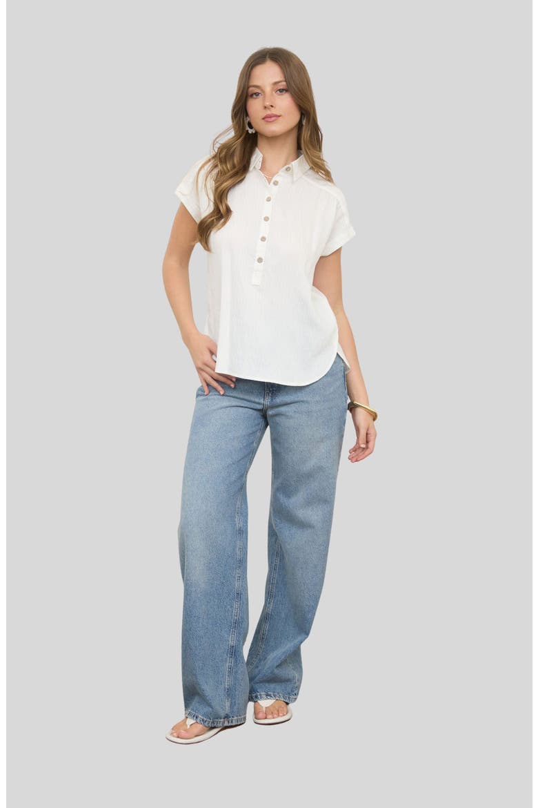 Collared Gauze Top, Alternate, color, OATMEAL