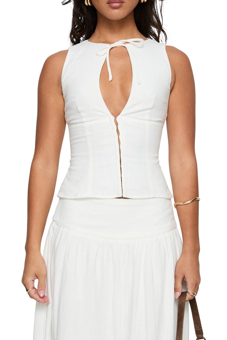 Alissa Keyhole Sleeveless Top, Main, color, WHITE