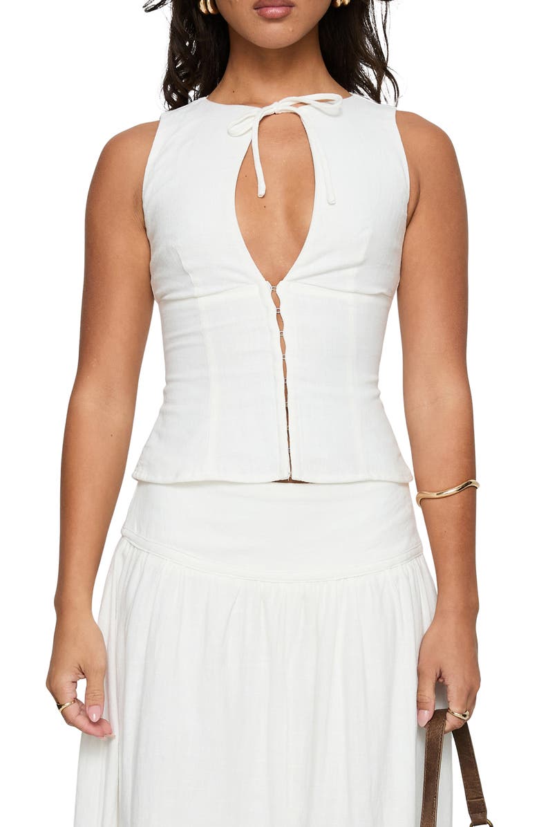 Princess Polly Alissa Keyhole Sleeveless Top, Main, color, White
