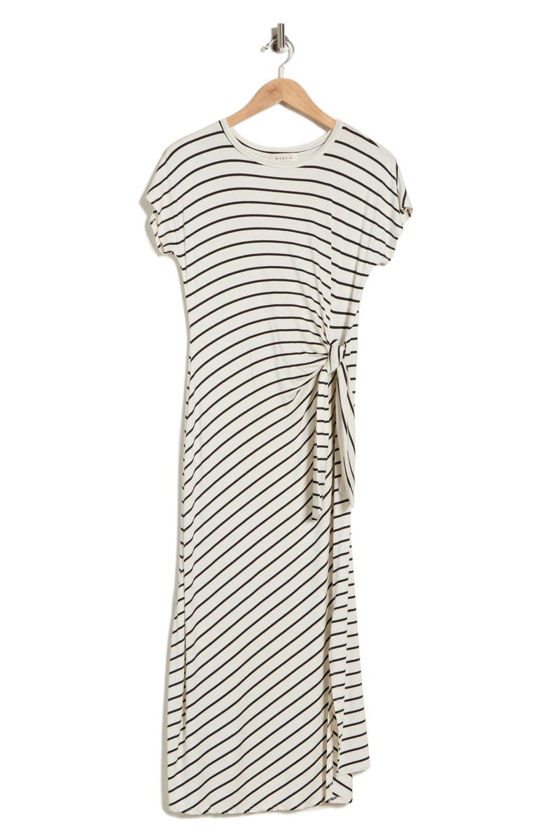 WEST K Stripe Side Tie Maxi Dress, Main, color, White Stripe