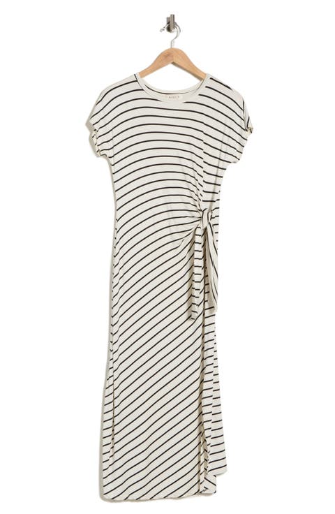 Stripe Side Tie Maxi Dress