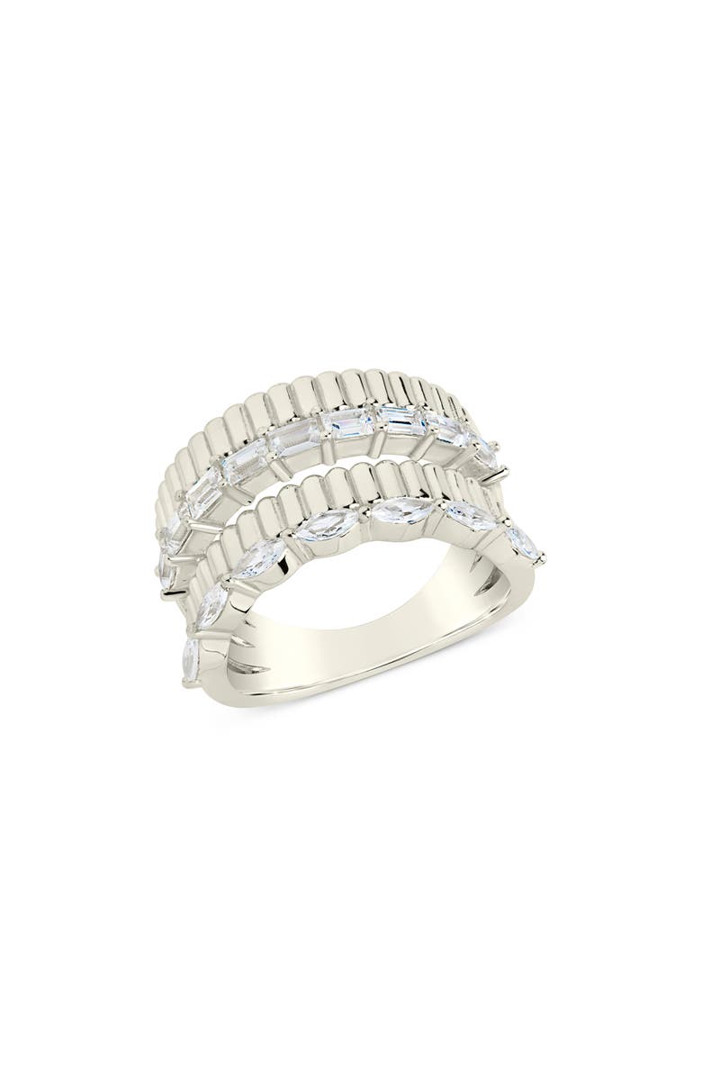 Sterling Forever Odette CZ Stacked Ring, Alternate, color, 