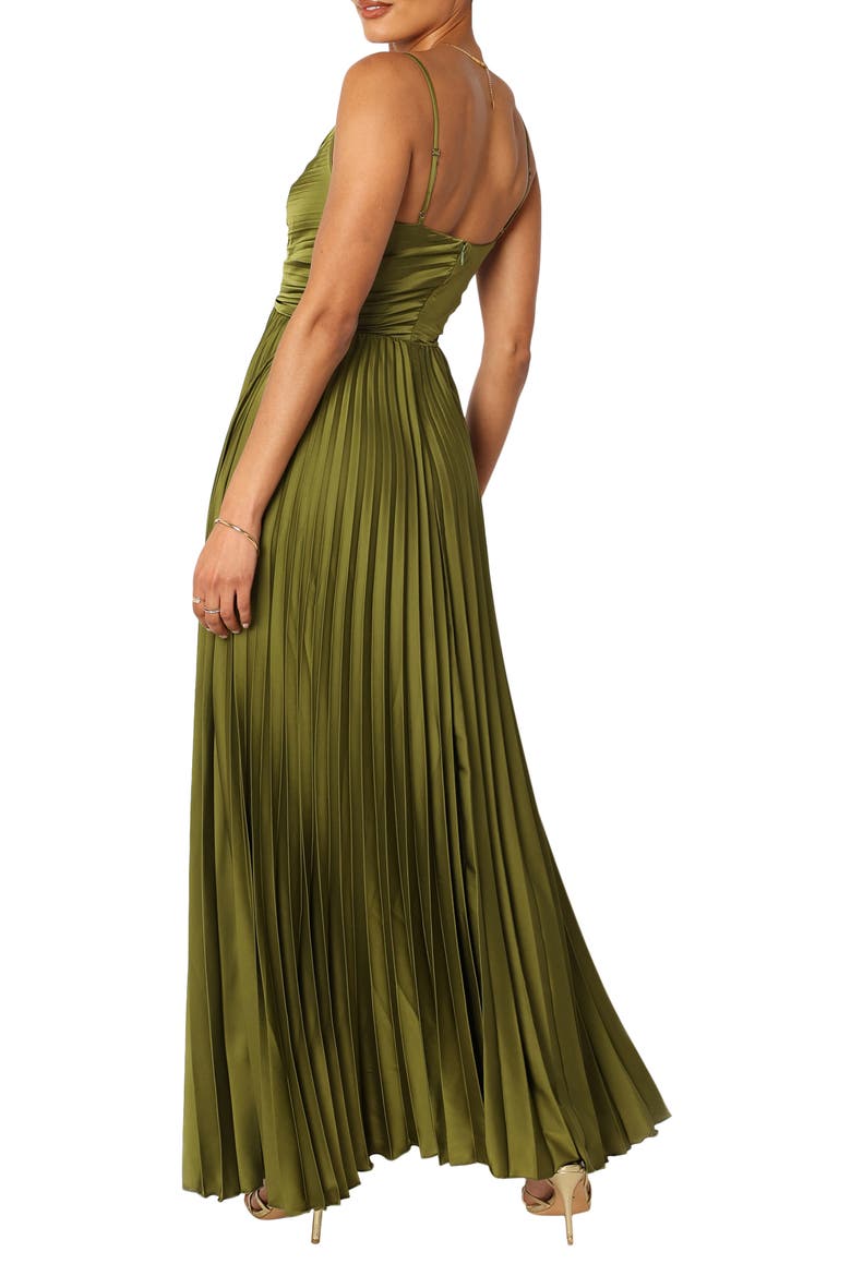 Naira Pleated Maxi Dress, Alternate, color, PALM GREEN