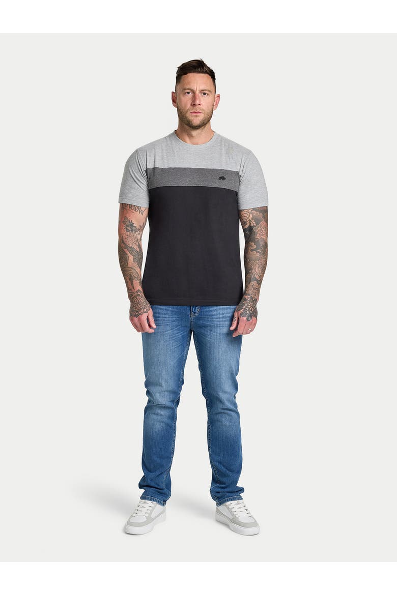 Short Sleeve Crew Neck Panel T-Shirt, Alternate, color, Black