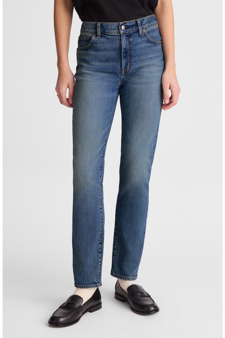 The Jules Slim Straight Leg Jeans, Main, color, CONCHO WASH