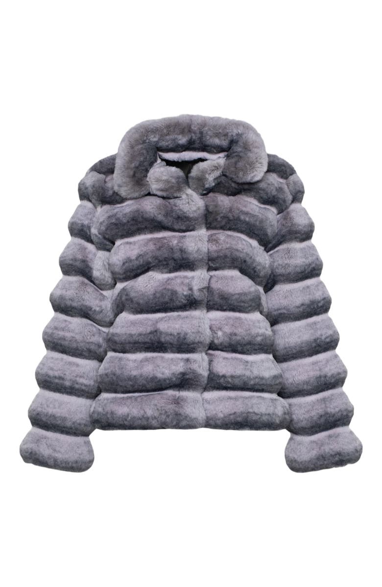 Lyla Grant Fur-Free Chinchilla (Faux Fur) Jacket, Main, color, Gray Chinch