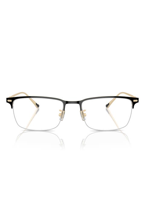 56mm Semi Rimless Rectangular Optical Glasses