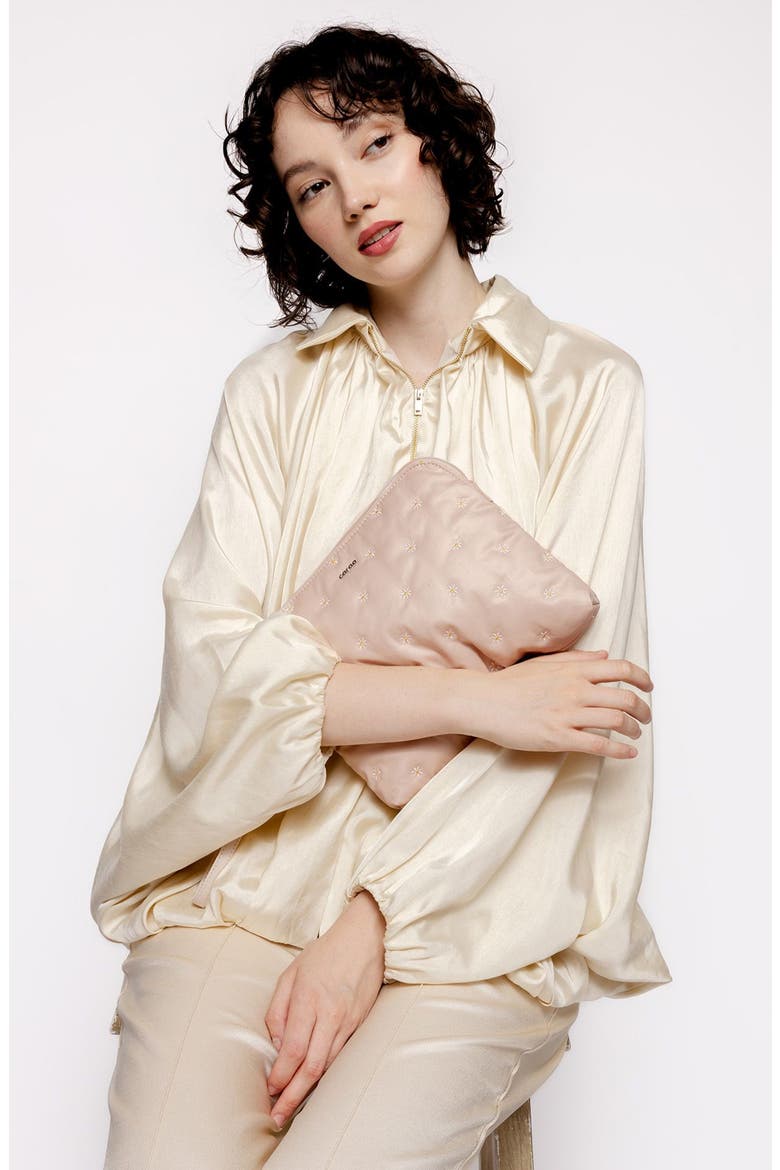Water Repellent Organic Cotton Pouch, Alternate, color, QUARTZ - BLUSH